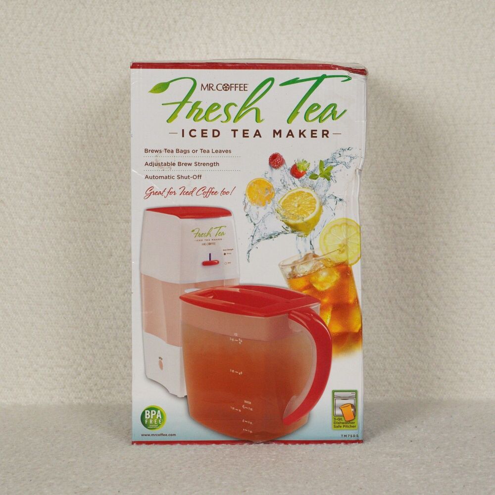 Mr. Coffee Iced Tea Maker 3 Quart Red Model TM75RS Brew Tea Bags or Tea Leaves